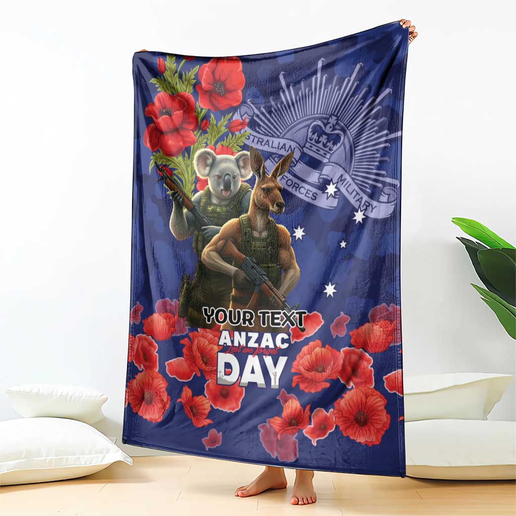 Kangaoo Koala Soldier ANZAC Personalised Blanket Aboriginal Dot Painting