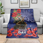 Kangaoo Koala Soldier ANZAC Personalised Blanket Aboriginal Dot Painting
