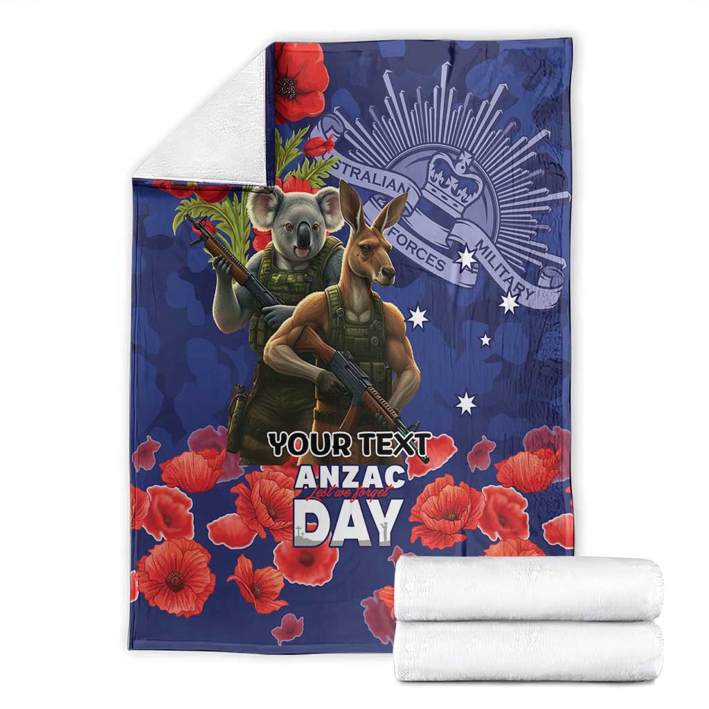 Kangaoo Koala Soldier ANZAC Personalised Blanket Aboriginal Dot Painting