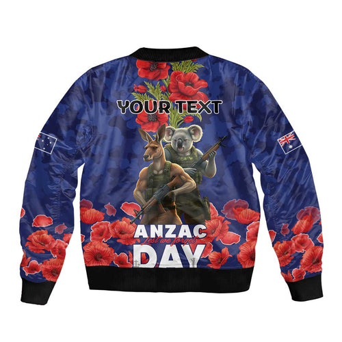 Kangaoo Koala Soldier ANZAC Personalised Bomber Jacket Aboriginal Dot Painting