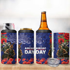 Kangaroo Koala Soldier ANZAC Personalised 4 in 1 Can Cooler Tumbler Aboriginal Dot Painting