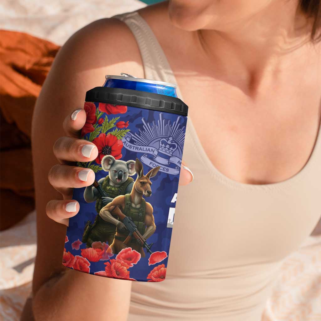 Kangaroo Koala Soldier ANZAC Personalised 4 in 1 Can Cooler Tumbler Aboriginal Dot Painting