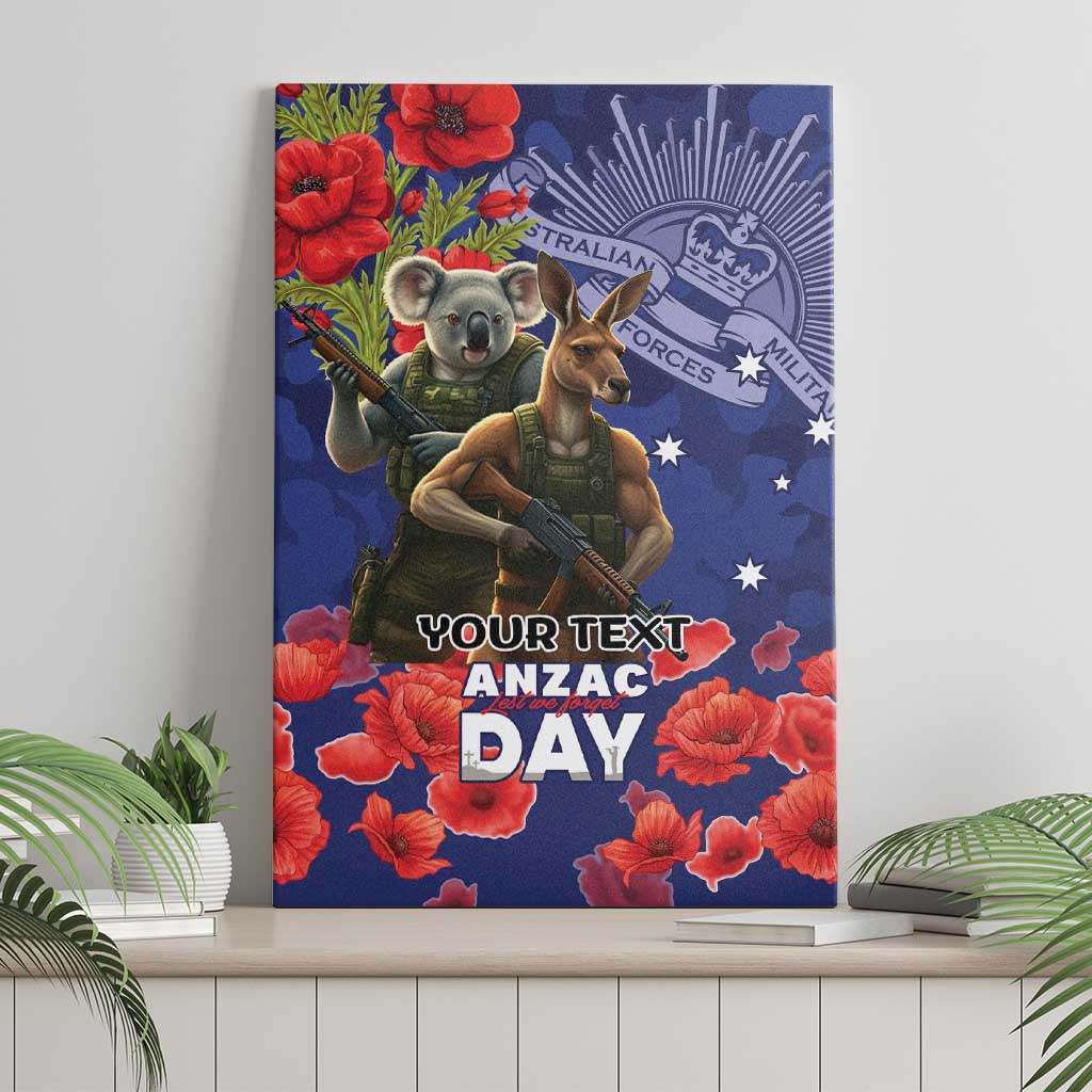 Kangaoo Koala Soldier ANZAC Personalised Canvas Wall Art Aboriginal Dot Painting