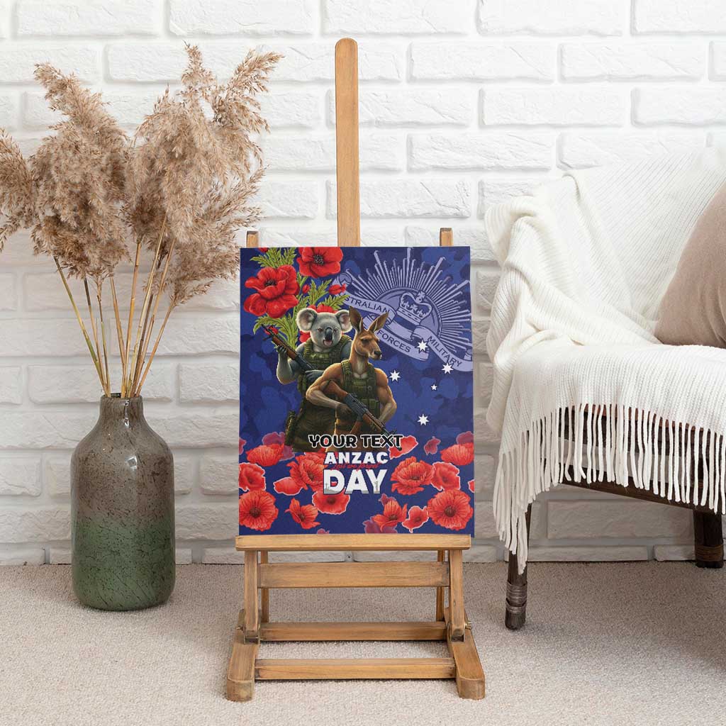 Kangaoo Koala Soldier ANZAC Personalised Canvas Wall Art Aboriginal Dot Painting