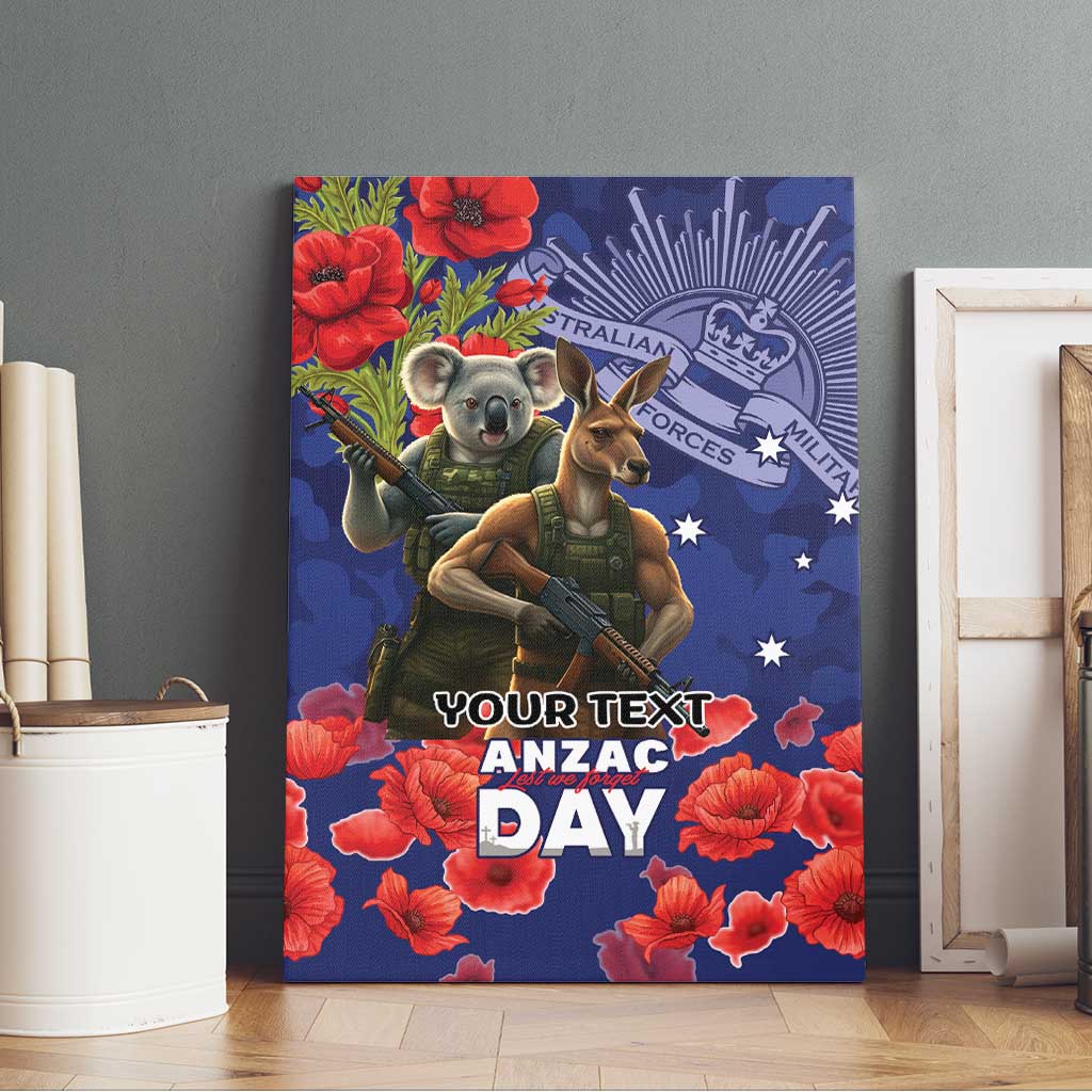 Kangaoo Koala Soldier ANZAC Personalised Canvas Wall Art Aboriginal Dot Painting