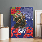 Kangaoo Koala Soldier ANZAC Personalised Canvas Wall Art Aboriginal Dot Painting