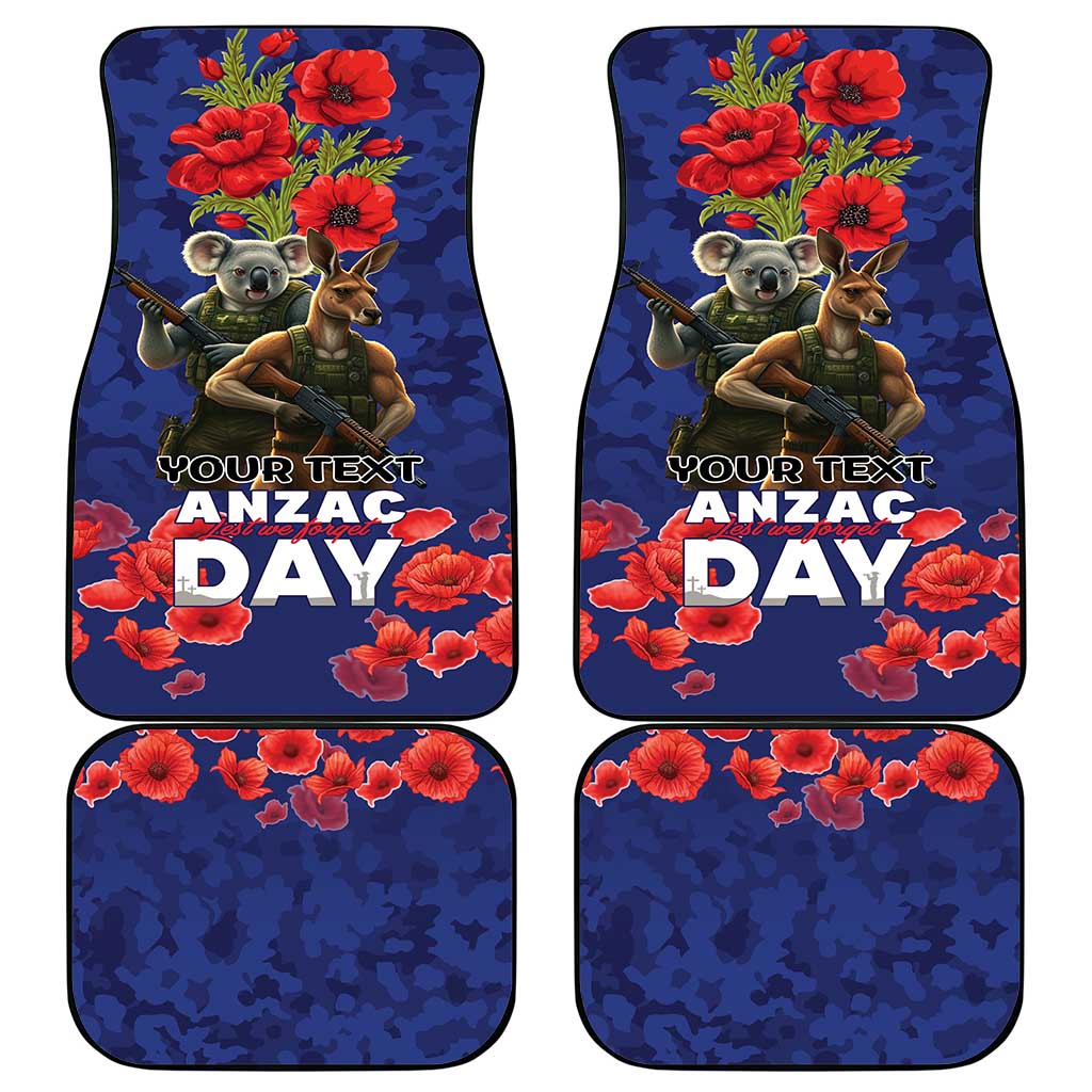 Kangaoo Koala Soldier ANZAC Personalised Car Mats Aboriginal Dot Painting
