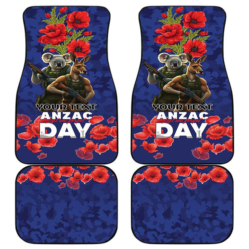 Kangaoo Koala Soldier ANZAC Personalised Car Mats Aboriginal Dot Painting