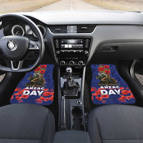 Kangaoo Koala Soldier ANZAC Personalised Car Mats Aboriginal Dot Painting