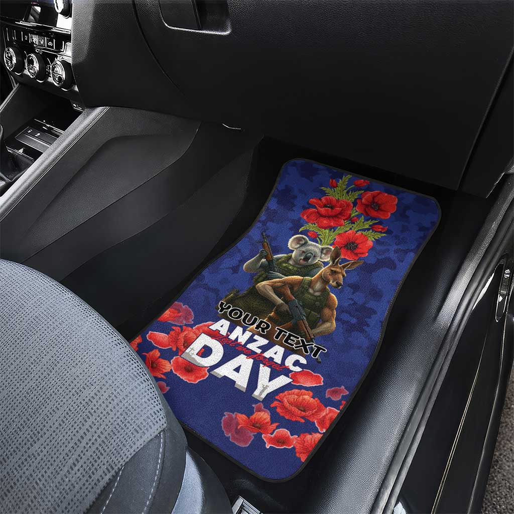 Kangaoo Koala Soldier ANZAC Personalised Car Mats Aboriginal Dot Painting