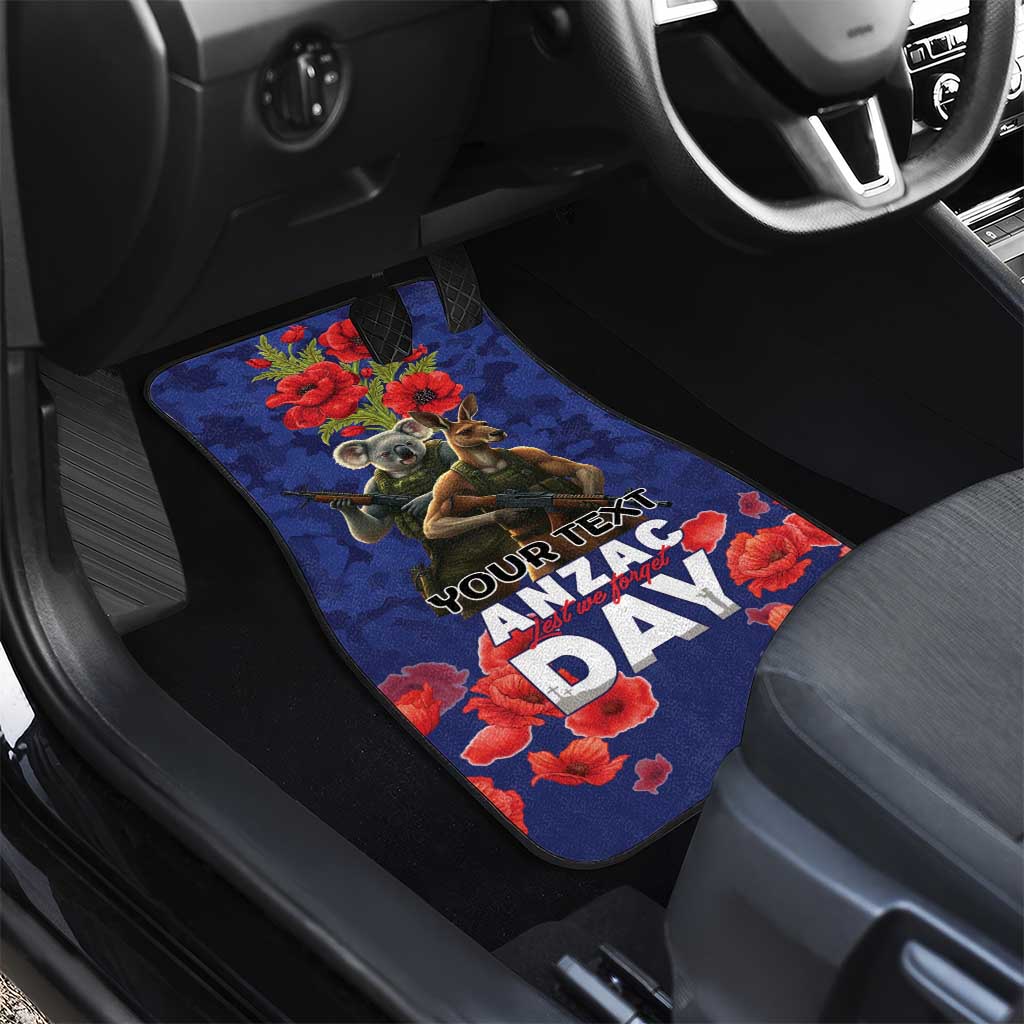 Kangaoo Koala Soldier ANZAC Personalised Car Mats Aboriginal Dot Painting