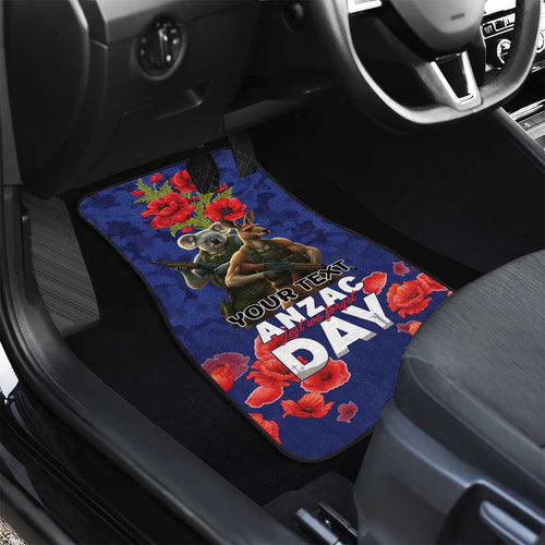 Kangaoo Koala Soldier ANZAC Personalised Car Mats Aboriginal Dot Painting