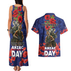 Kangaoo Koala Soldier ANZAC Personalised Couples Matching Tank Maxi Dress and Hawaiian Shirt Aboriginal Dot Painting