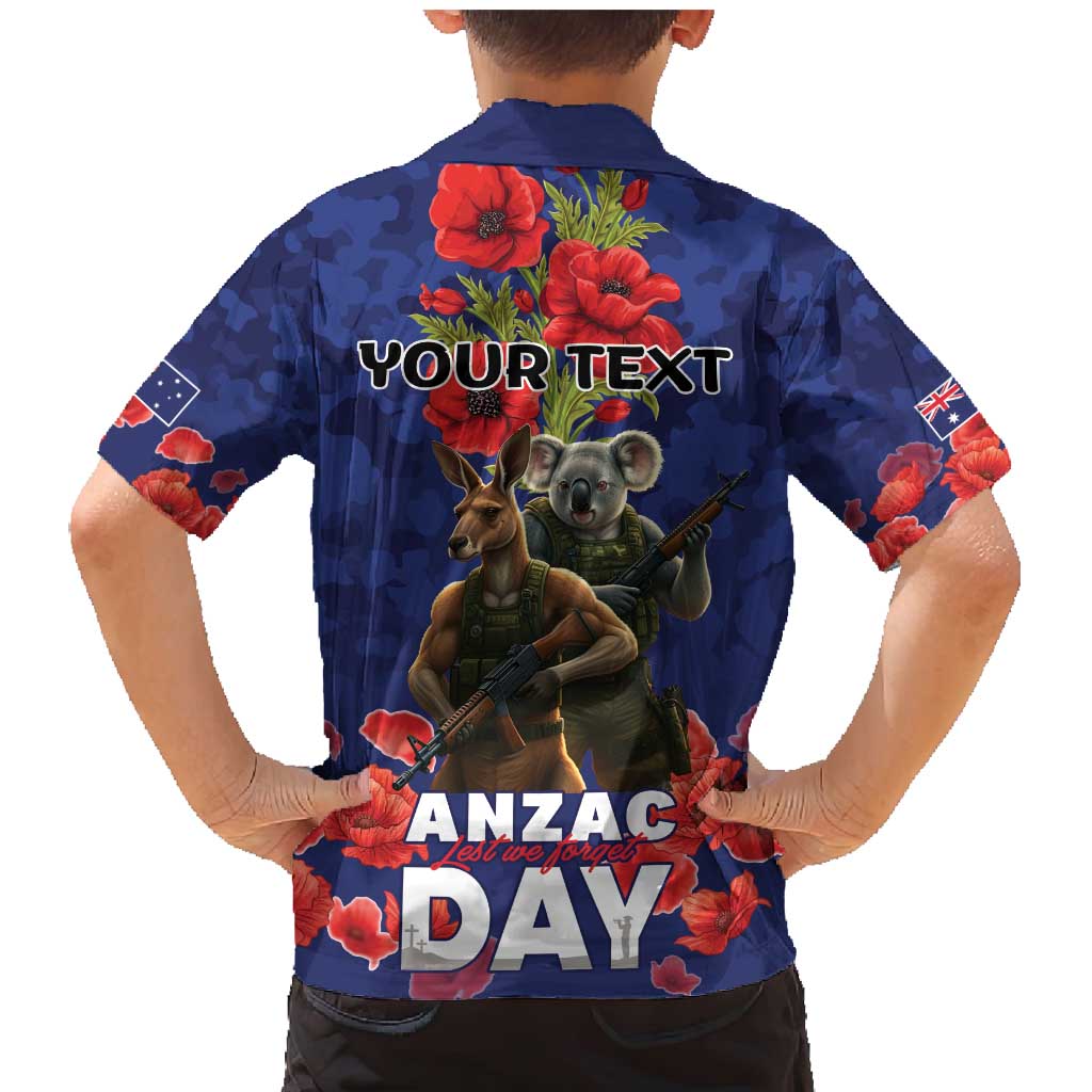 Kangaoo Koala Soldier ANZAC Personalised Family Matching Mermaid Dress and Hawaiian Shirt Aboriginal Dot Painting