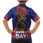 Kangaoo Koala Soldier ANZAC Personalised Family Matching Mermaid Dress and Hawaiian Shirt Aboriginal Dot Painting
