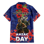 Kangaoo Koala Soldier ANZAC Personalised Family Matching Mermaid Dress and Hawaiian Shirt Aboriginal Dot Painting