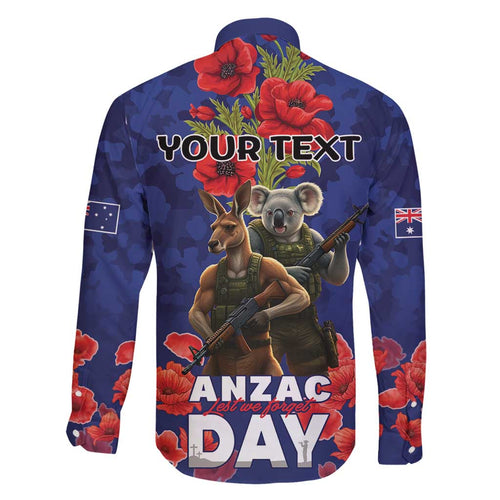 Kangaoo Koala Soldier ANZAC Personalised Family Matching Mermaid Dress and Hawaiian Shirt Aboriginal Dot Painting