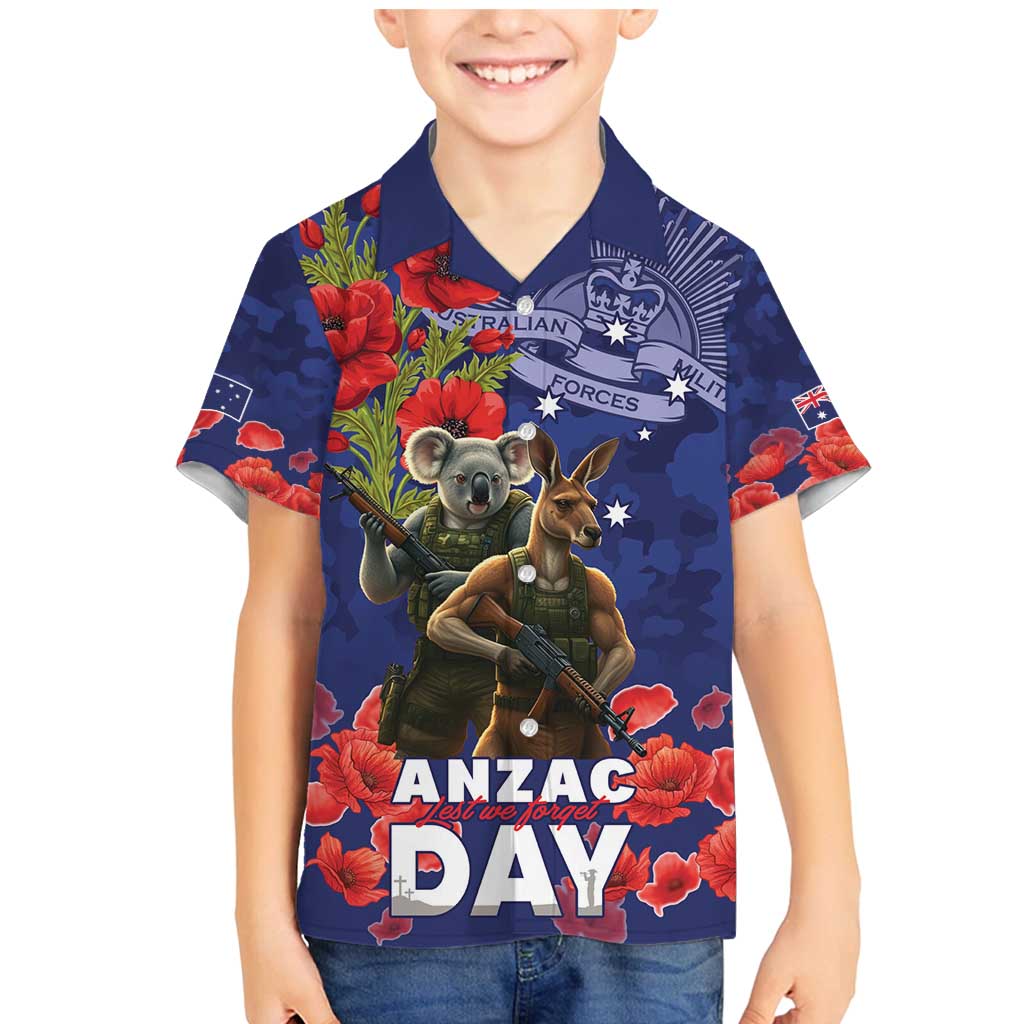 Kangaoo Koala Soldier ANZAC Personalised Family Matching Mermaid Dress and Hawaiian Shirt Aboriginal Dot Painting