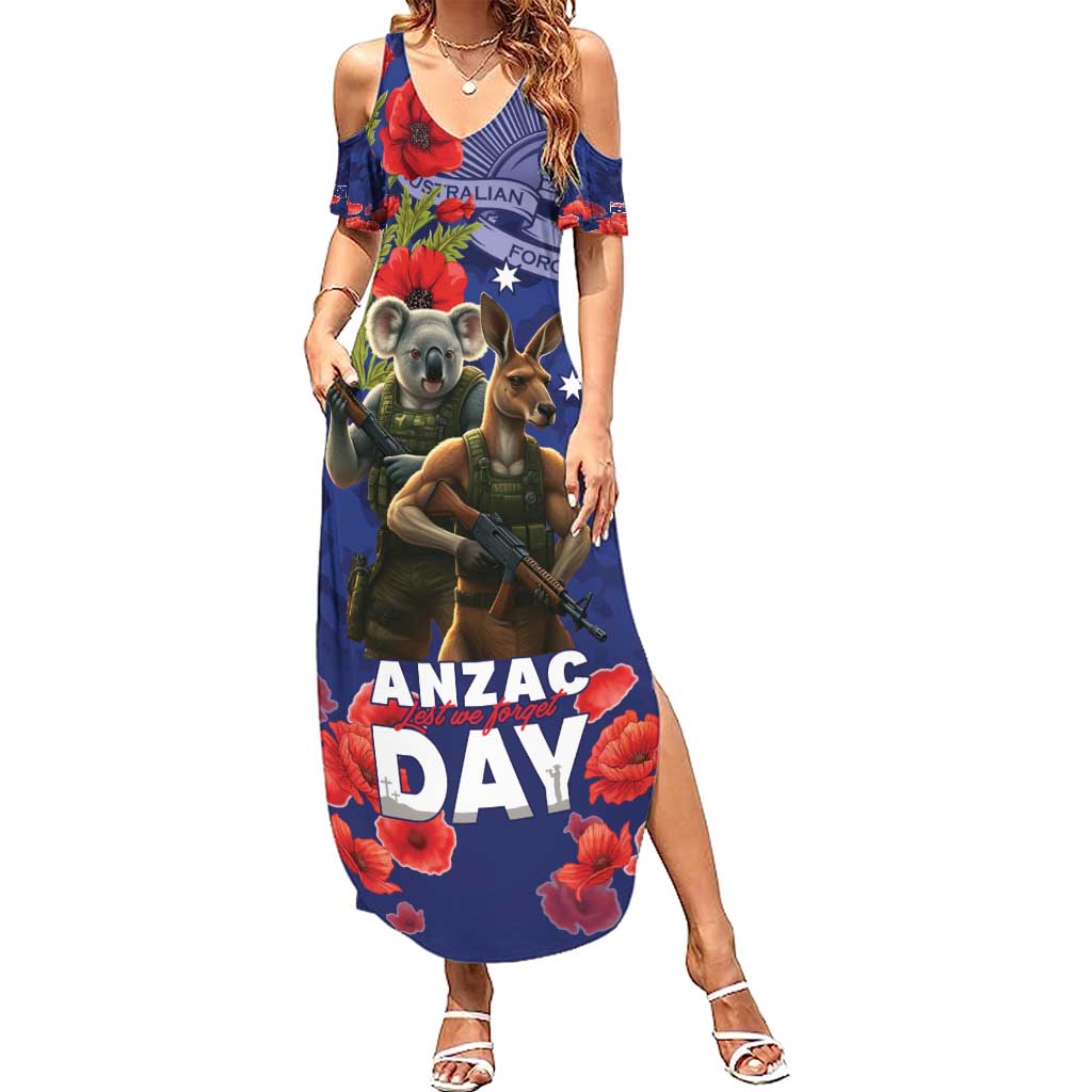 Kangaoo Koala Soldier ANZAC Personalised Family Matching Summer Maxi Dress and Hawaiian Shirt Aboriginal Dot Painting