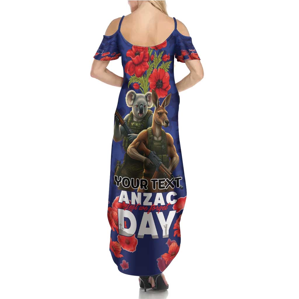 Kangaoo Koala Soldier ANZAC Personalised Family Matching Summer Maxi Dress and Hawaiian Shirt Aboriginal Dot Painting