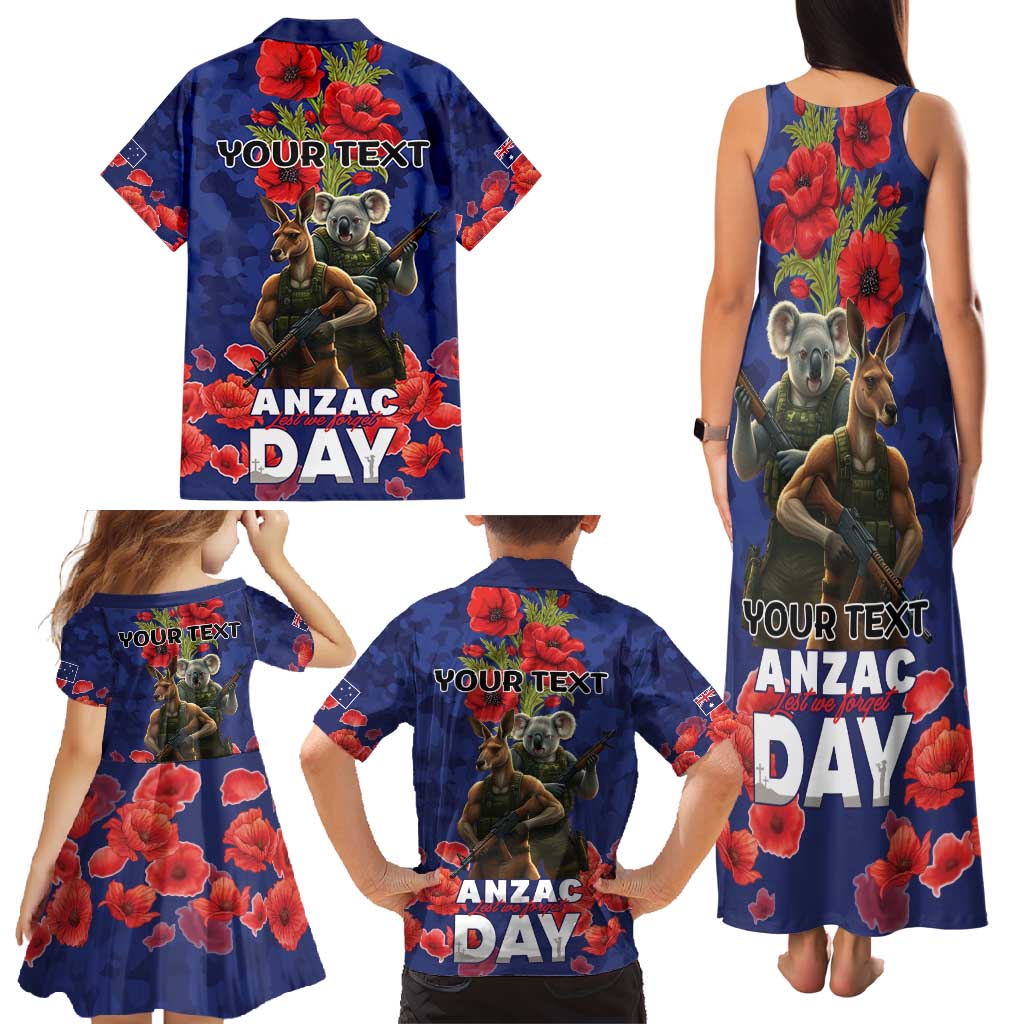 Kangaoo Koala Soldier ANZAC Personalised Family Matching Tank Maxi Dress and Hawaiian Shirt Aboriginal Dot Painting