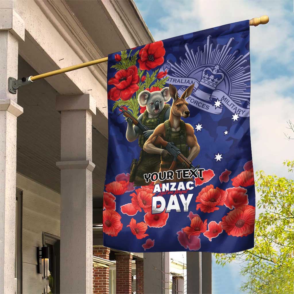 Kangaoo Koala Soldier ANZAC Personalised Garden Flag Aboriginal Dot Painting