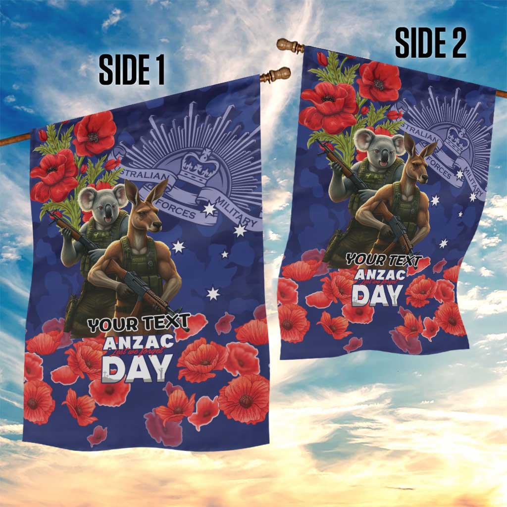 Kangaoo Koala Soldier ANZAC Personalised Garden Flag Aboriginal Dot Painting