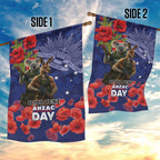 Kangaoo Koala Soldier ANZAC Personalised Garden Flag Aboriginal Dot Painting