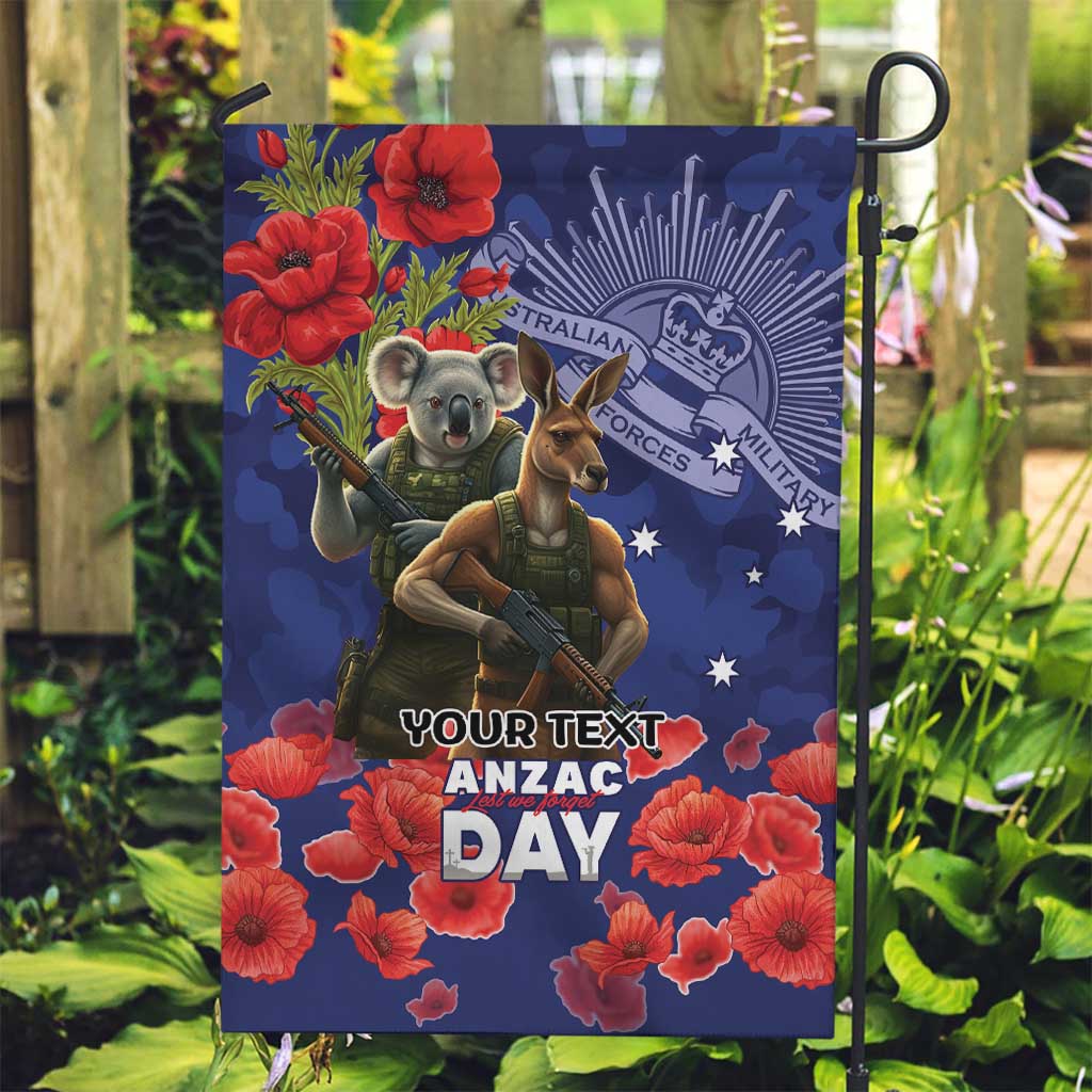Kangaoo Koala Soldier ANZAC Personalised Garden Flag Aboriginal Dot Painting