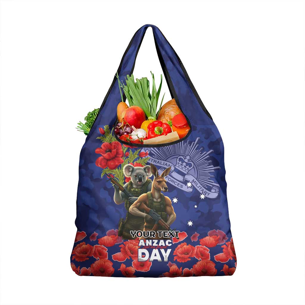 Kangaoo Koala Soldier ANZAC Personalised Grocery Bag Aboriginal Dot Painting