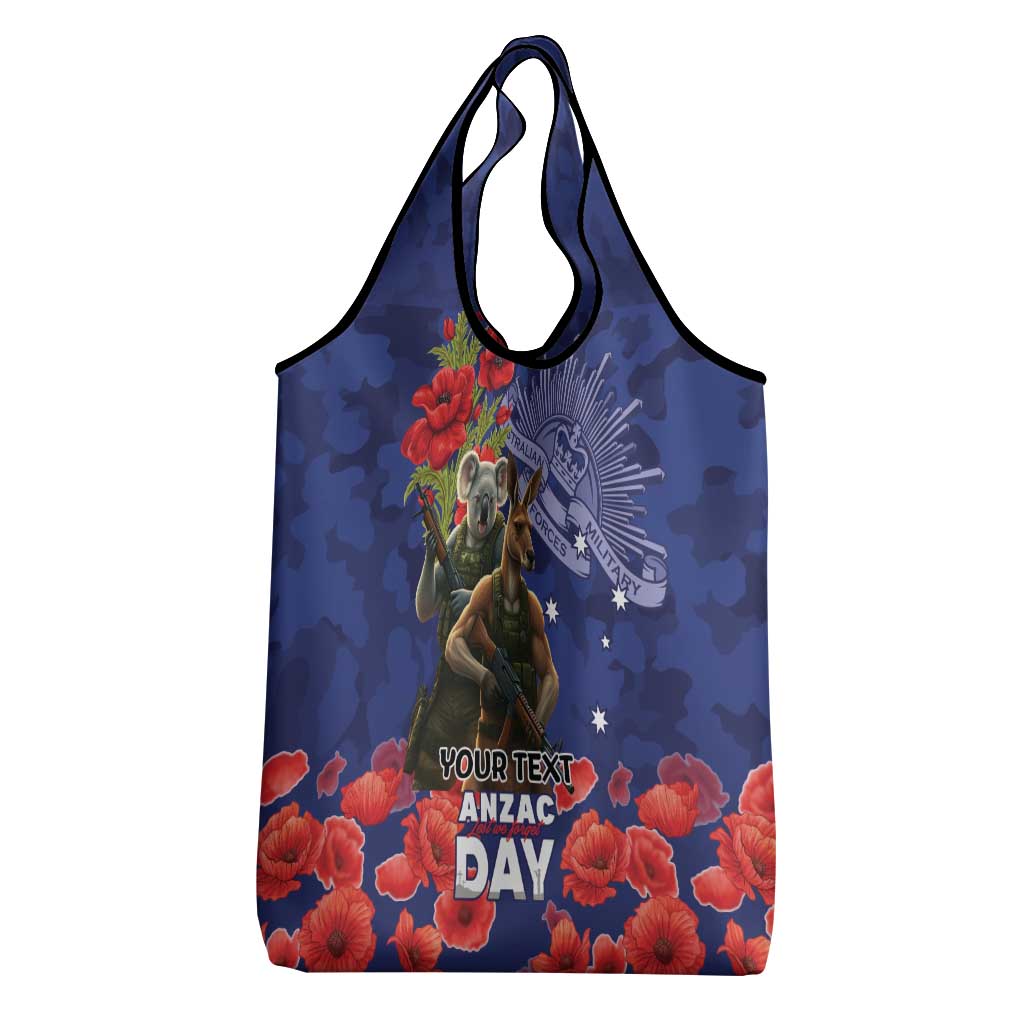 Kangaoo Koala Soldier ANZAC Personalised Grocery Bag Aboriginal Dot Painting