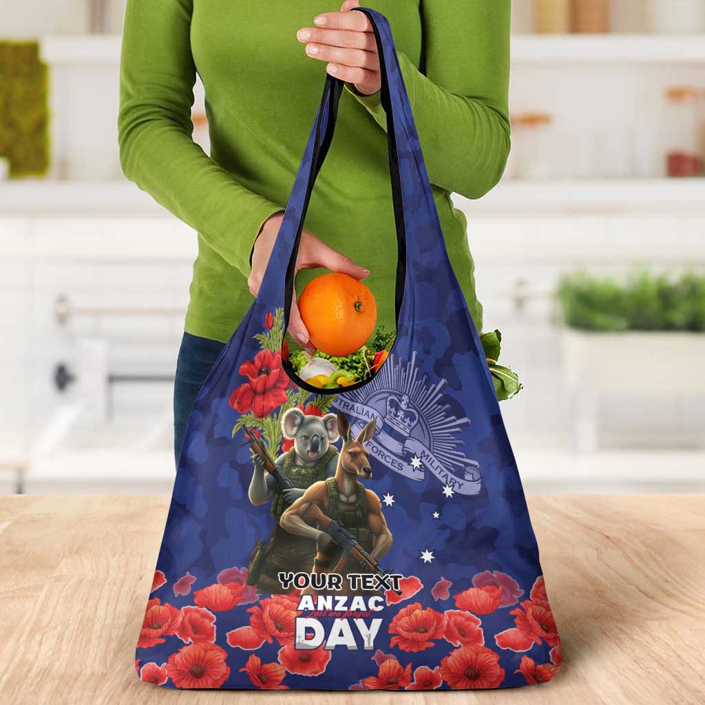 Kangaoo Koala Soldier ANZAC Personalised Grocery Bag Aboriginal Dot Painting