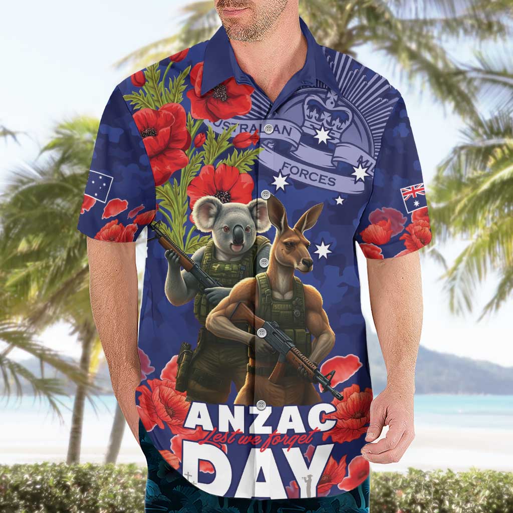 Kangaoo Koala Soldier ANZAC Personalised Hawaiian Shirt Aboriginal Dot Painting