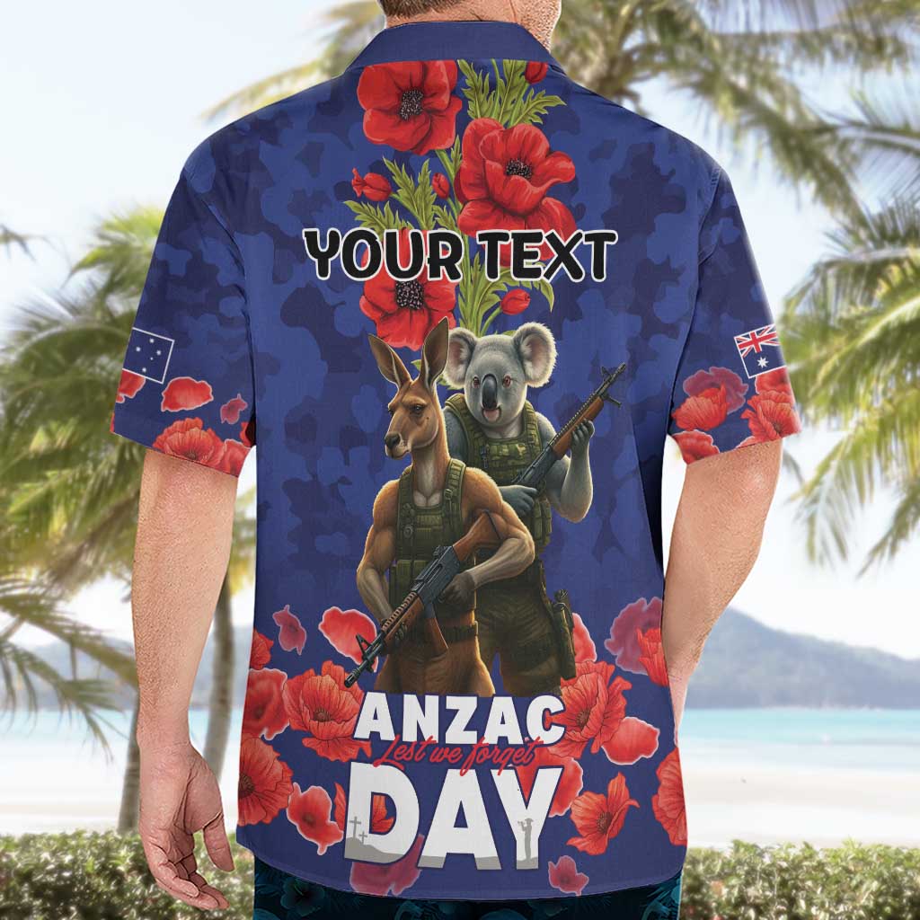 Kangaoo Koala Soldier ANZAC Personalised Hawaiian Shirt Aboriginal Dot Painting