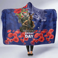 Kangaoo Koala Soldier ANZAC Personalised Hooded Blanket Aboriginal Dot Painting