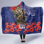 Kangaoo Koala Soldier ANZAC Personalised Hooded Blanket Aboriginal Dot Painting