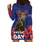 Kangaoo Koala Soldier ANZAC Personalised Hoodie Dress Aboriginal Dot Painting