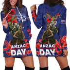 Kangaoo Koala Soldier ANZAC Personalised Hoodie Dress Aboriginal Dot Painting