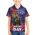 Kangaoo Koala Soldier ANZAC Personalised Kid Hawaiian Shirt Aboriginal Dot Painting