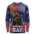 Kangaoo Koala Soldier ANZAC Personalised Long Sleeve Shirt Aboriginal Dot Painting