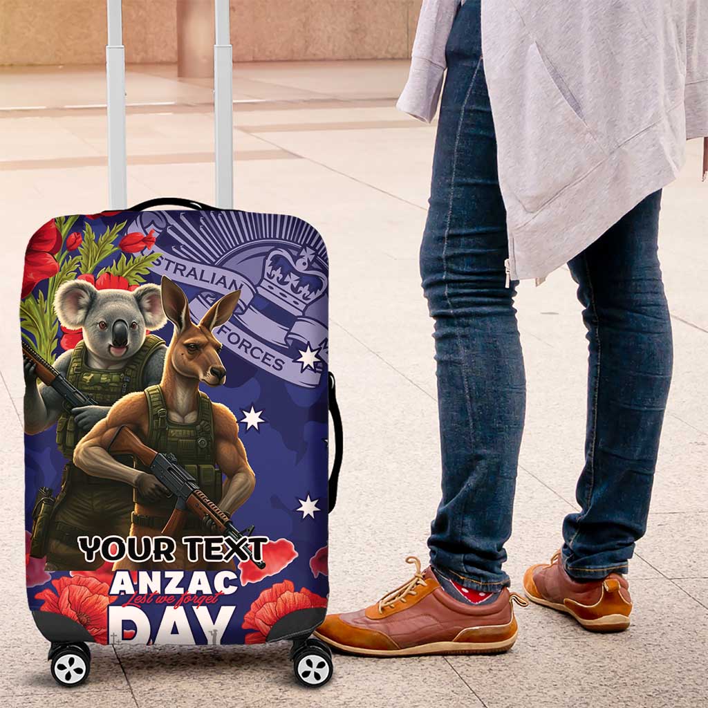 Kangaoo Koala Soldier ANZAC Personalised Luggage Cover Aboriginal Dot Painting