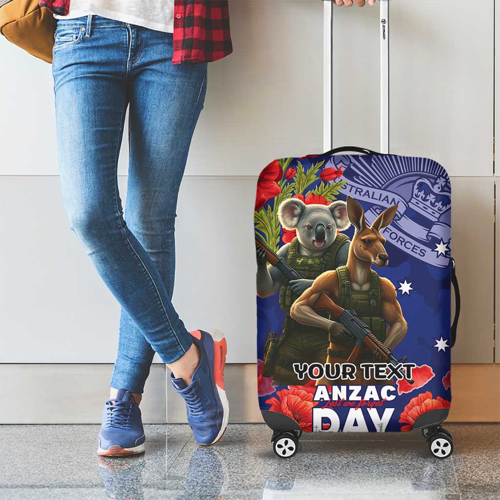 Kangaoo Koala Soldier ANZAC Personalised Luggage Cover Aboriginal Dot Painting