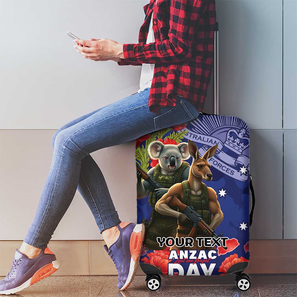 Kangaoo Koala Soldier ANZAC Personalised Luggage Cover Aboriginal Dot Painting