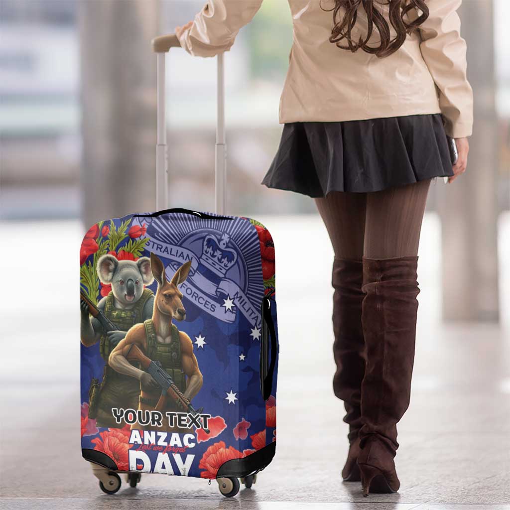 Kangaoo Koala Soldier ANZAC Personalised Luggage Cover Aboriginal Dot Painting