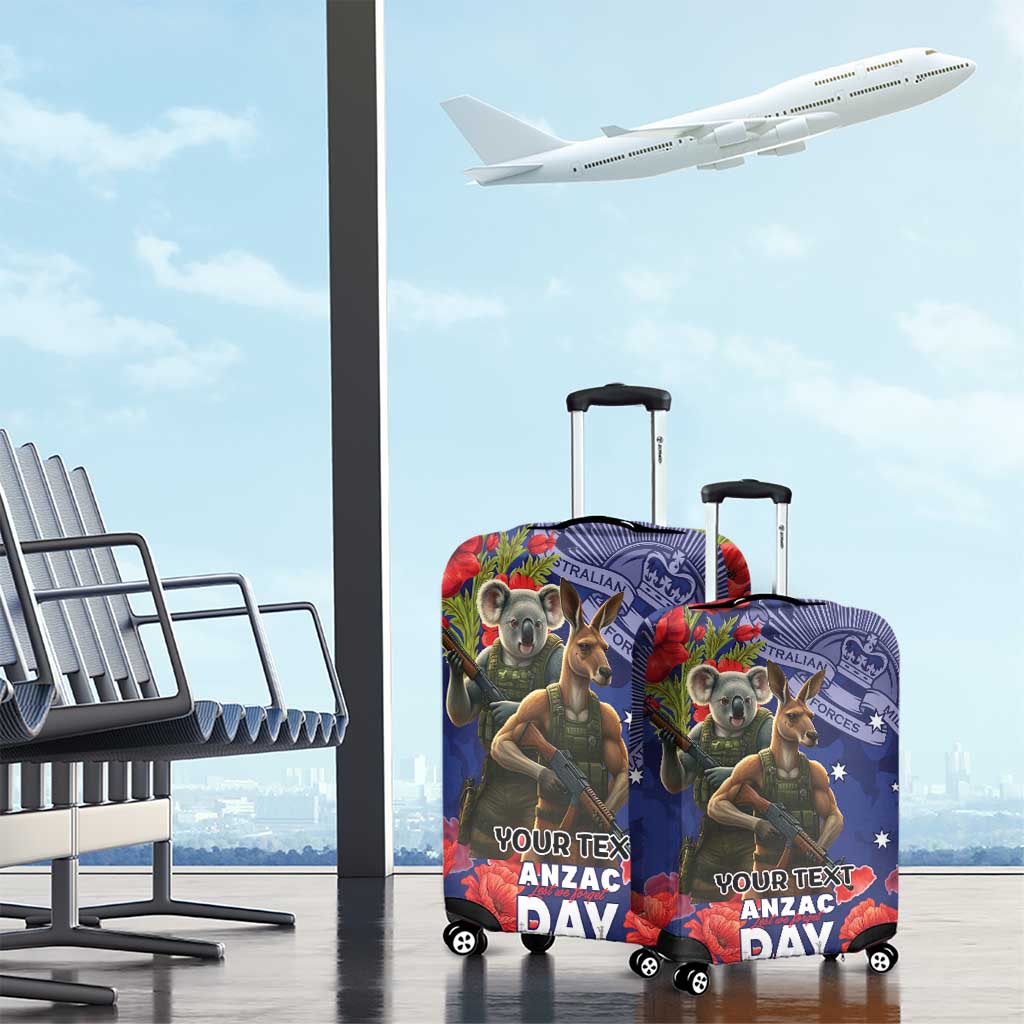 Kangaoo Koala Soldier ANZAC Personalised Luggage Cover Aboriginal Dot Painting