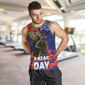 Kangaoo Koala Soldier ANZAC Personalised Men Tank Top Aboriginal Dot Painting