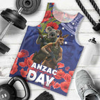 Kangaoo Koala Soldier ANZAC Personalised Men Tank Top Aboriginal Dot Painting