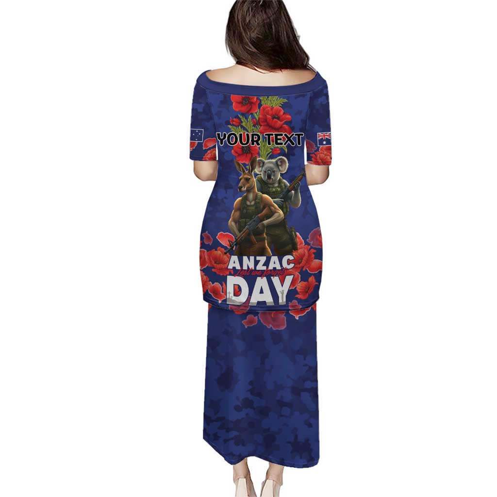 Kangaoo Koala Soldier ANZAC Personalised Puletasi Aboriginal Dot Painting