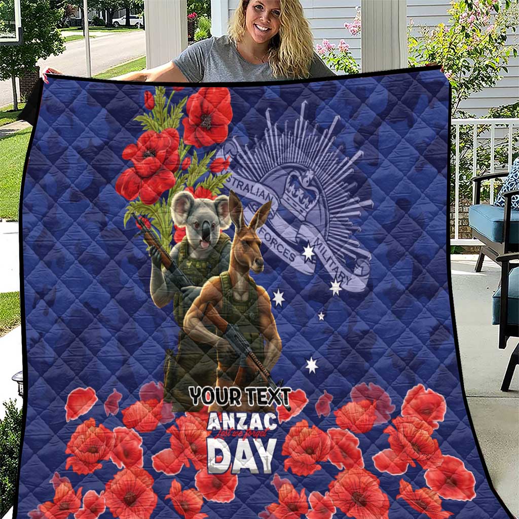 Kangaoo Koala Soldier ANZAC Personalised Quilt Aboriginal Dot Painting