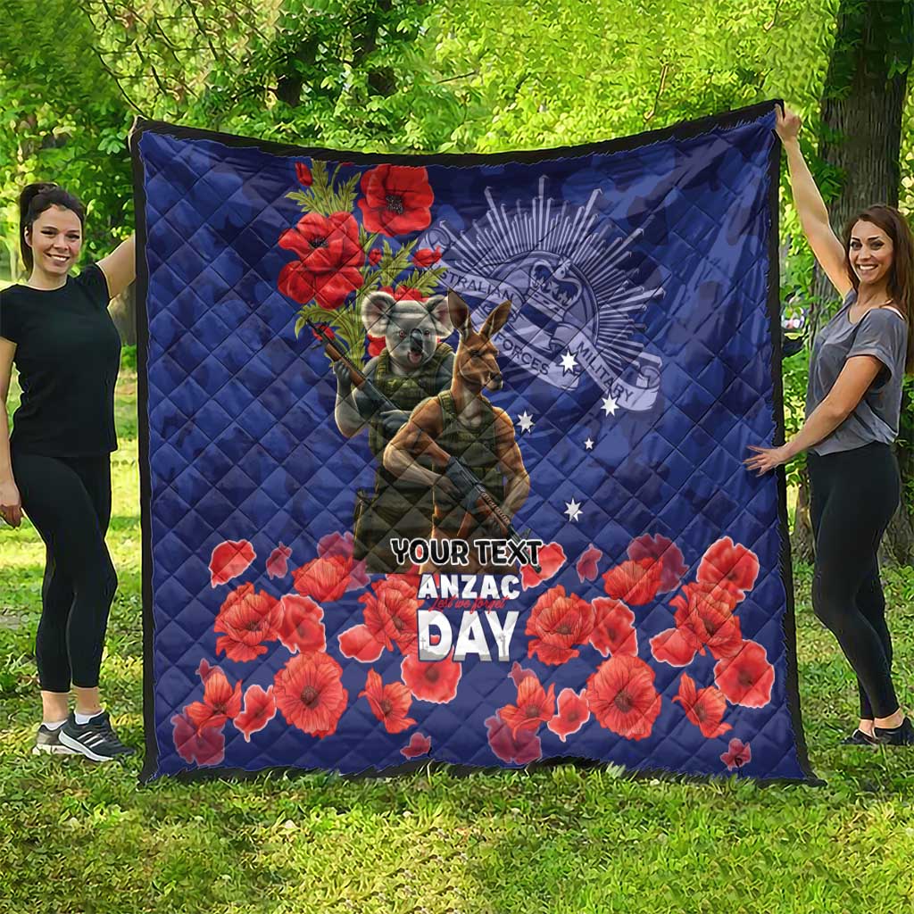 Kangaoo Koala Soldier ANZAC Personalised Quilt Aboriginal Dot Painting